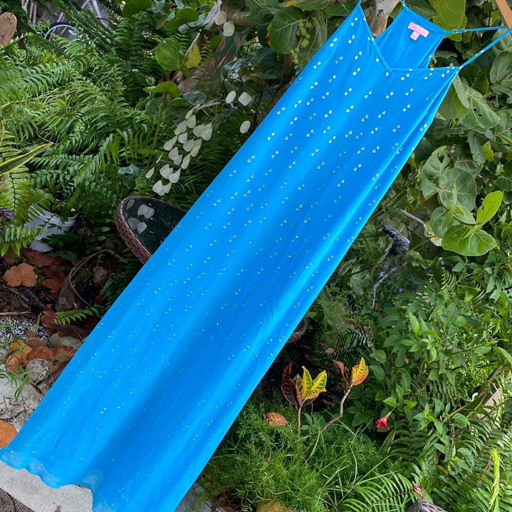 Lilly Pulitzer maxi silk metallic dress